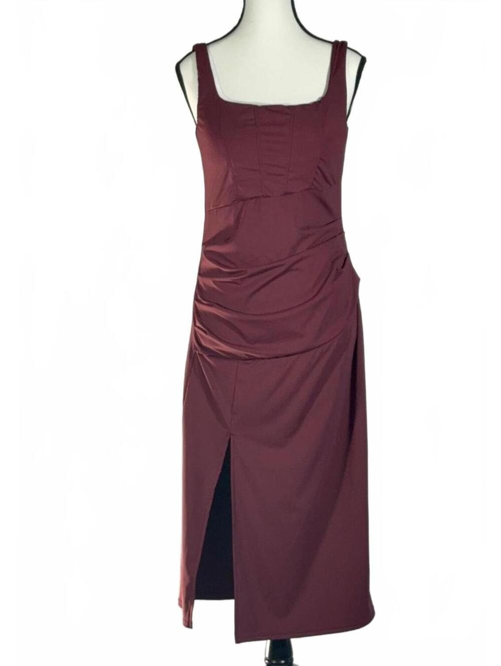 Halara Softlyzero Backless Corset Ruched Bodycon Midi Cool Touch Dress M NWT - Picture 6 of 11